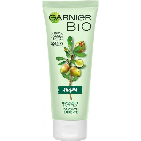 GARNIER BIO Crema Hidratante con aceite de Argán, Aloe vera ecológico y Ácido Hialurónico
