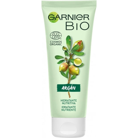 GARNIER BIO Crema Hidratante con aceite de Argán, Aloe vera ecológico y Ácido Hialurónico